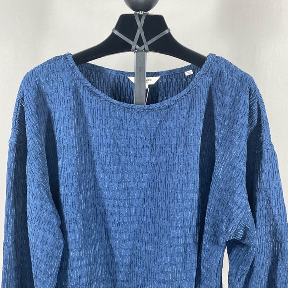 NEW Max Studio Shirt Womens Large blue boho casual classic - Picture 2 of 11